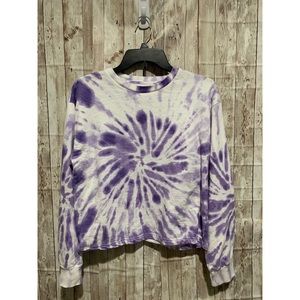 Purple tye dye long sleeve slightly cropped